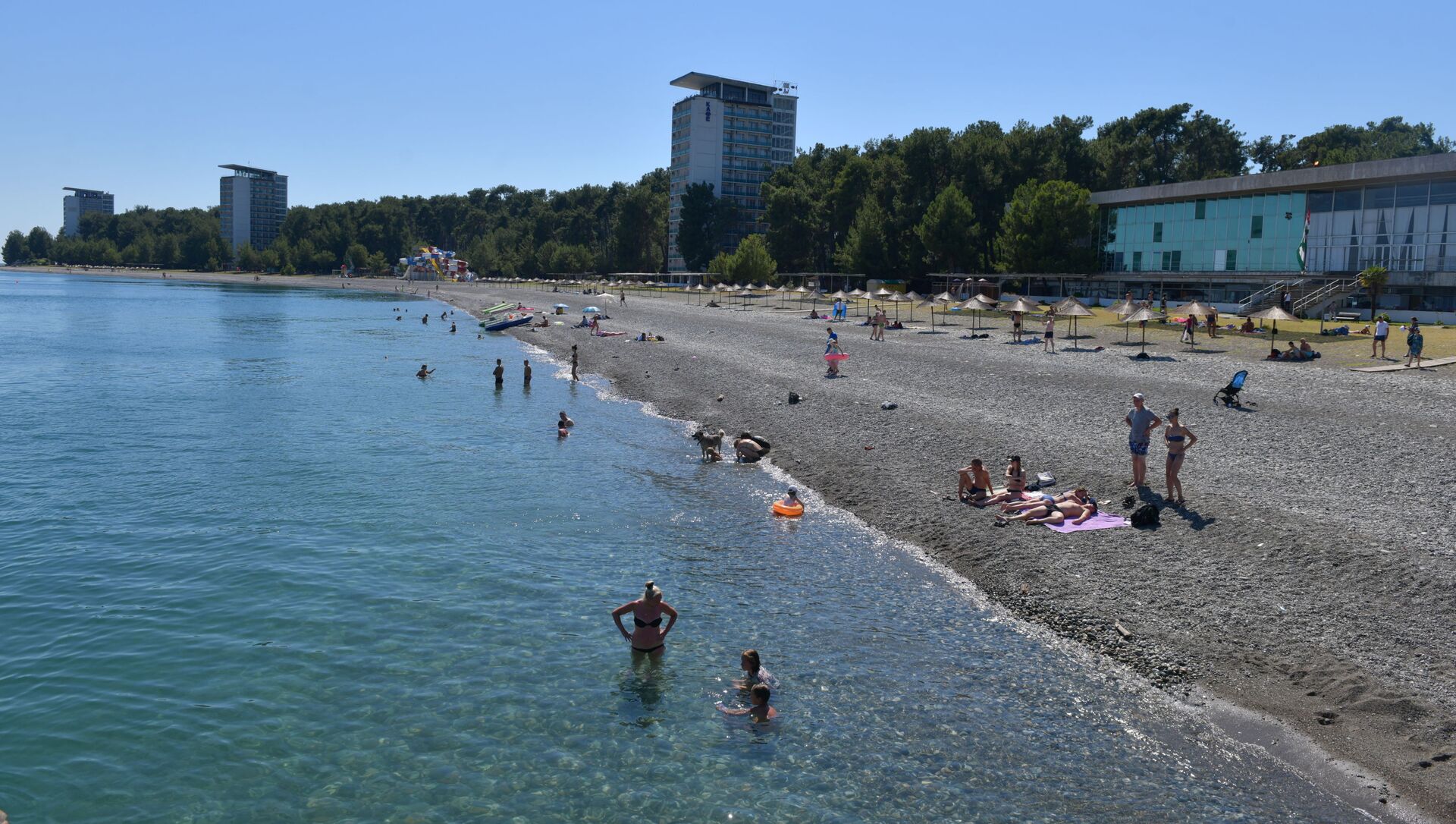 Абхазия Пицунда пляж 2020