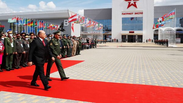 Премьер-министр РФ М. Мишустин принял участие в церемонии открытия форума Армия-2020 и Армейских международных игр АрМИ-2020 - Sputnik Аҧсны