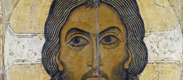 Репродукция иконы Спас Нерукотворный. Начало XII века. Оригинал хранится в Государственной Третьяковской галерее. Репродукция иконы Спас Нерукотворный. Начало XII века. Оригинал хранится в Государственной Третьяковской галерее. - Sputnik Абхазия