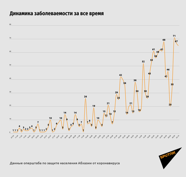 В Абхазии за сутки зафиксировано 65 новых случаев коронавируса - Sputnik Абхазия