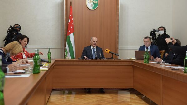 Пресс-конференция президента Абхазии Аслана Бжания - Sputnik Абхазия