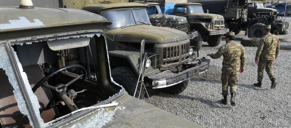 Техника, захваченная в ходе боевых действий в Нагорном Карабахе азербайджанскими военными - Sputnik Абхазия