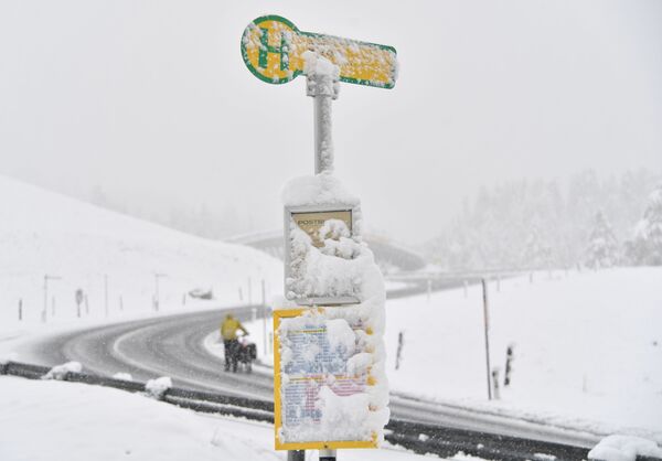 Снегопад в Обертауэрне под Зальцбургом, Австрия - Sputnik Абхазия