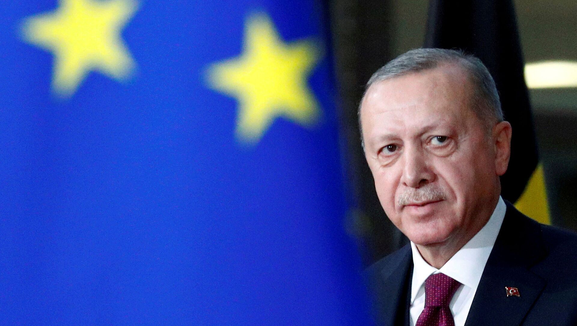 Президент Турции Тайип Эрдоган прибывает на встречу с президентом Совета ЕС Шарлем Мишелем в Брюссель, Бельгия, 9 марта 2020 г - Sputnik Аҧсны, 1920, 01.07.2021