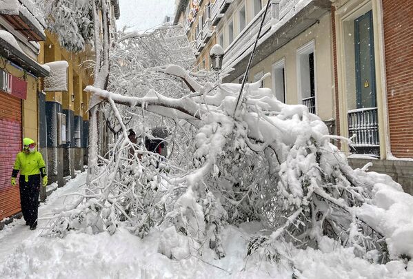 Последствия сильного снегопада в Мадриде - Sputnik Абхазия