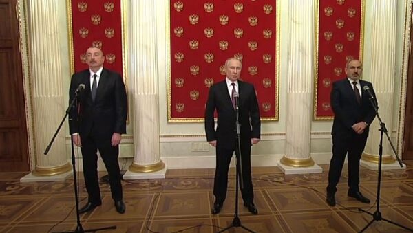 Путин, Алиев и Пашинян подписали новое совместное заявление о развитии Нагорного Карабаха - Sputnik Абхазия