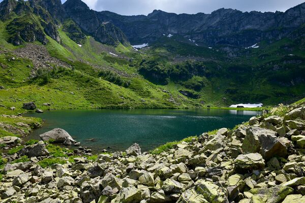Озеро Мзы находится на высоте 2 000 метров над уровнем моря, в семи километрах от минеральных источников Ауадхары. - Sputnik Абхазия