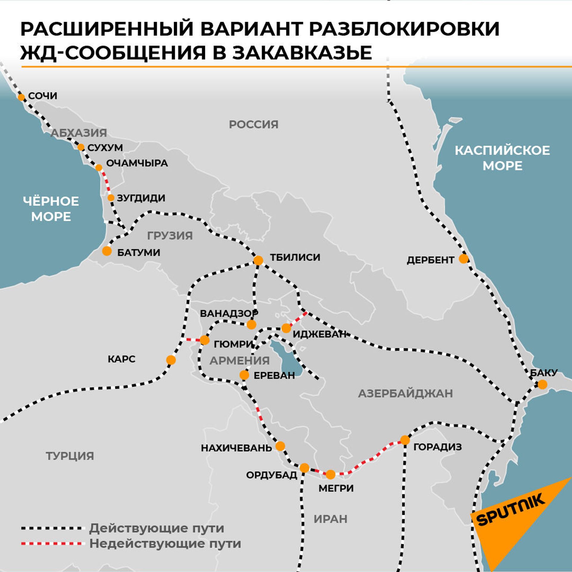 Эксперты оценили перспективы открытия ж/д сообщения России с Арменией через Абхазию - Sputnik Абхазия, 1920, 11.02.2021