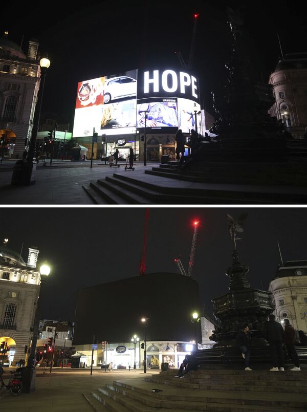 Фотографии до и после акции Час Земли в Лондоне  - Sputnik Абхазия