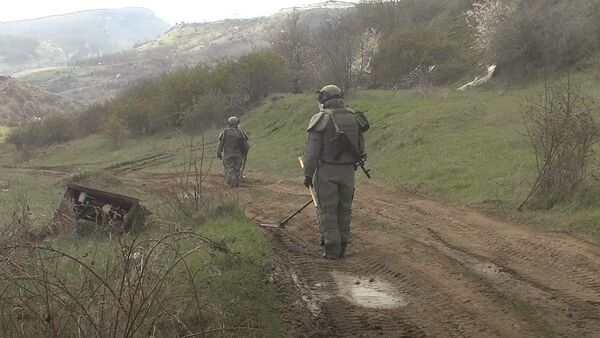 Обеспечение безопасности работ по восстановлению газопровода в н.п. Шуша в Нагорном Карабахе - Sputnik Абхазия