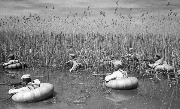 Разведчики форсируют кубанские плавни, 1943 год - Sputnik Абхазия
