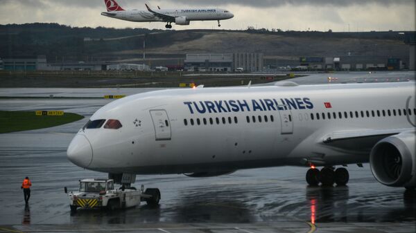 Самолеты авиакомпании Turkish Airlines в Международном аэропорту Стамбул - новый аэропорт в Стамбуле, самый крупный в Турции. - Sputnik Аҧсны