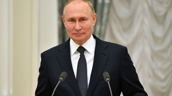 Президент РФ В. Путин встретился в Кремле с победителями и призёрами Игр XXXII Олимпиады в Токио - Sputnik Аҧсны