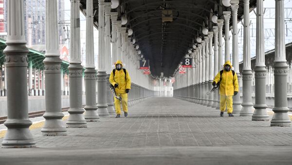 Дезинфекция Белорусского вокзала в Москве - Sputnik Абхазия