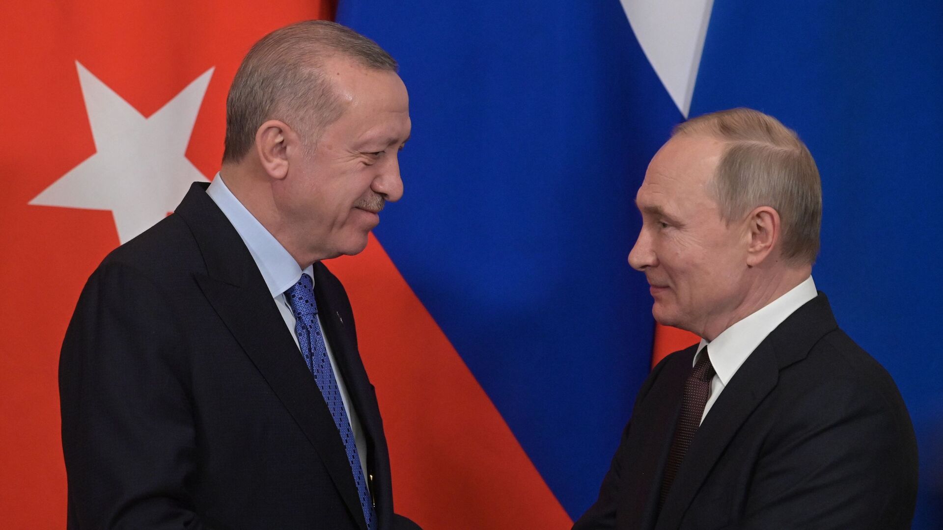 Президент РФ В. Путин встретился с президентом Турции Р. Эрдоганом - Sputnik Абхазия, 1920, 11.07.2022