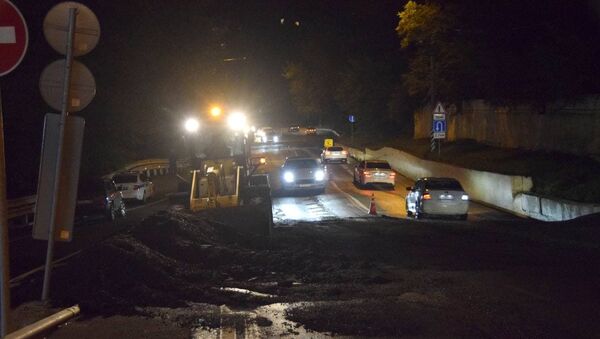 Ликвидация последствий оползня  - Sputnik Абхазия