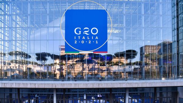Общий вид на конференц-центр La Nuvola, где проходит саммит G20 в Риме, Италия - Sputnik Абхазия