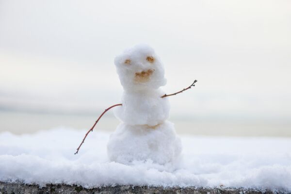 Счастливый снеговик на Сухумской набережной. - Sputnik Абхазия