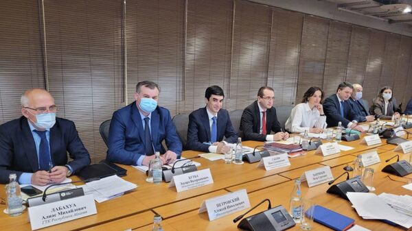Заседание рабочей группы по вопросам реализации Программы формирования общего социального и экономического пространства между Республикой Абхазия и Российской Федерацией - Sputnik Абхазия