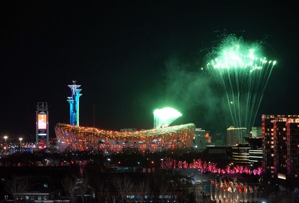 Фейерверк на церемонии открытия XXIV зимних Олимпийских игр в Пекине. - Sputnik Абхазия
