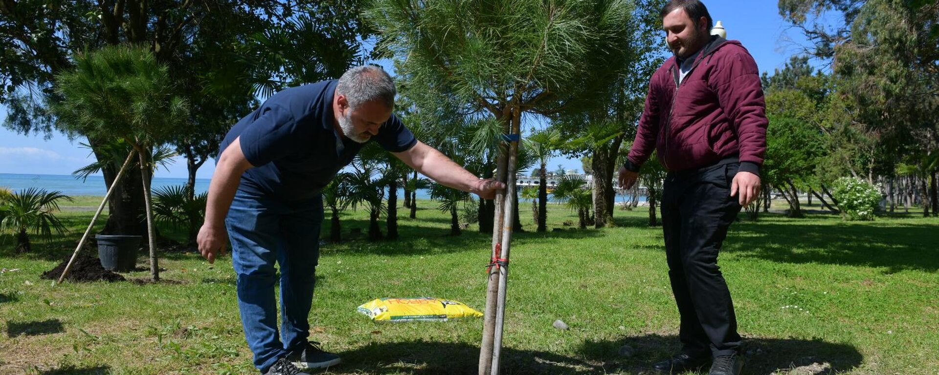 В честь Дня памяти жертв Кавказской войны, у памятника Махаджирам высадили деревья - Sputnik Аҧсны, 1920, 23.12.2025