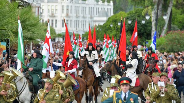 Празднование Дня национального флага Абхазии в Сухуме - Sputnik Аҧсны