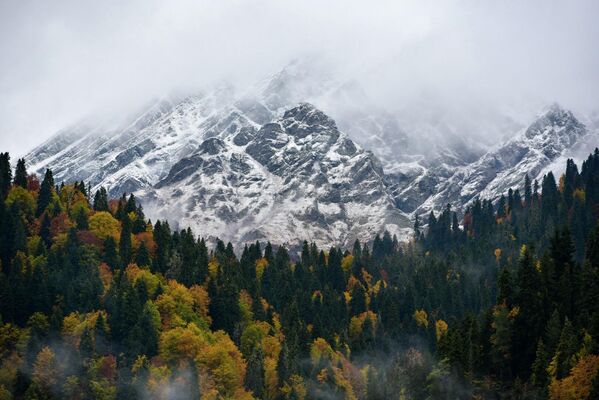 В горах уже выпал снег и воздух стал гораздо прохладнее. - Sputnik Абхазия