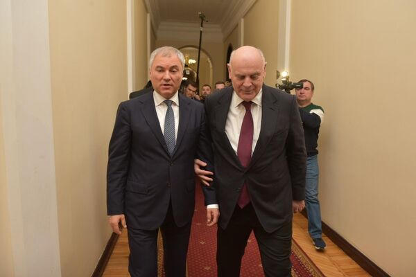 Спикер Госдумы России также встретился с президентом Абхазии Асланом Бжания. - Sputnik Абхазия