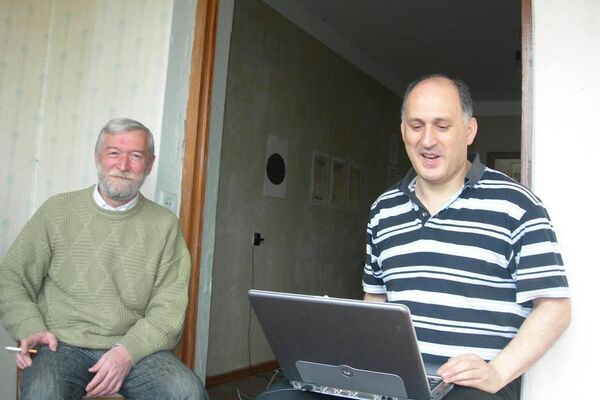 Анзор Агумаа с Вячеславом Чирикба Анзор Агумаа с Вячеславом Чирикба - Sputnik Абхазия