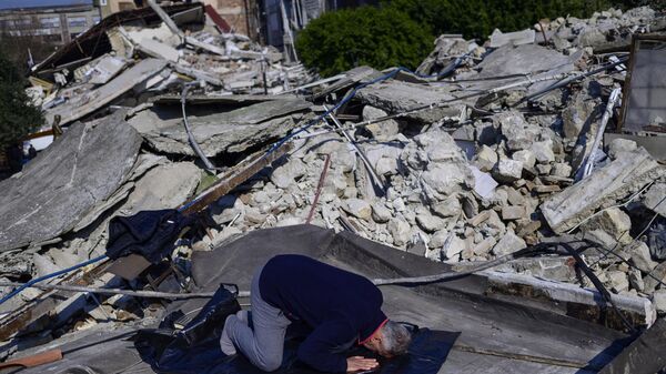 Разрушенная мечеть Great Mosque в Хатае вследствие землетрясения в Турции  - Sputnik Аҧсны