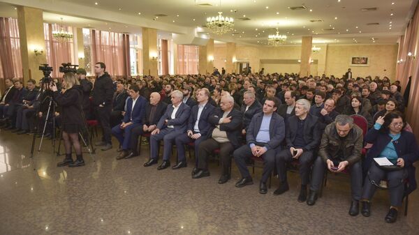 Съезд политической партии Форум народного единства Абхазии - Sputnik Аҧсны