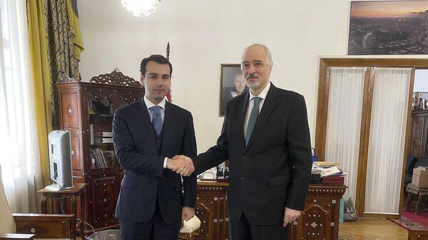 Министр иностранных дел Республики Абхазия Инал Ардзинба встретился с Послом Сирийской Арабской Республики в Российской Федерации Башаром Джаафари - Sputnik Аҧсны