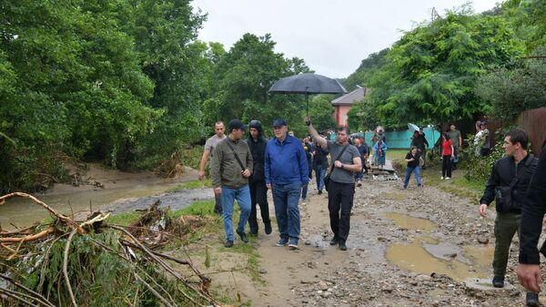 Своими глазами: президент Абхазии изучил последствия стихии в Гагрском районе - Sputnik Абхазия