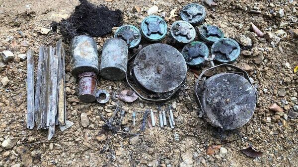 Противопехотные мины времен Отечественной войны народа Абхазии обнаружили при прокладке дороги в лесхозе в районе СухумГЭС - Sputnik Аҧсны