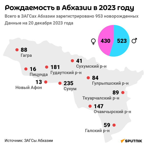 Рождаемость в Абхазии в 2023 году  - Sputnik Абхазия