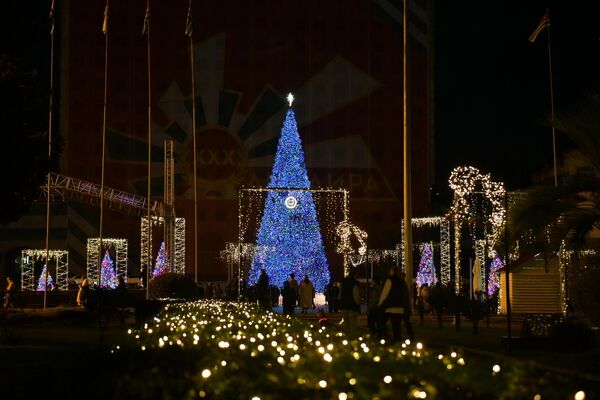 Главную елку страны традиционно установили на площади Свободы. - Sputnik Абхазия