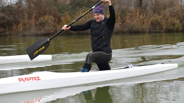 Тренировка сборной России по каноэ на оз.Скурча - Sputnik Аҧсны