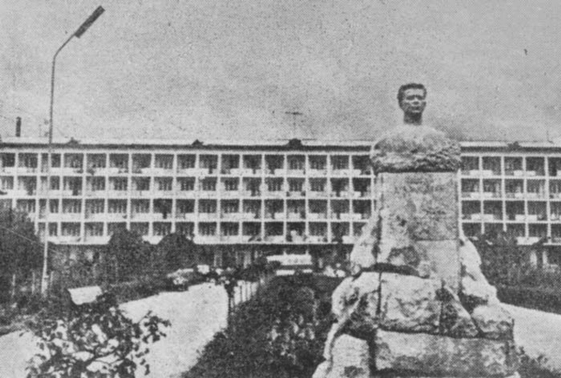 Памятник поэту Иуа Когония у гостиницы Тбилиси в Сухуме, 1966 год - Sputnik Аҧсны, 1920, 12.03.2024