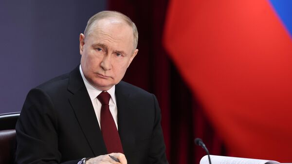 Президент Владимир Путин принял участие в ежегодном расширенном заседании коллегии МВД - Sputnik Аҧсны