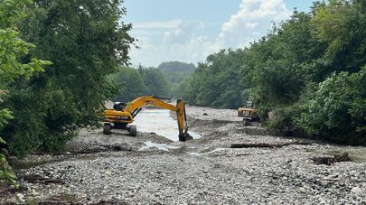 Расчистка русла реки Дгамшь и укрепление береговой линии в селах Джгярда и Кутол. 
