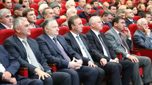 Выступление Президента Абхазии Бадры Гунба на юбилейном торжестве партии Амцахара - Sputnik Абхазия