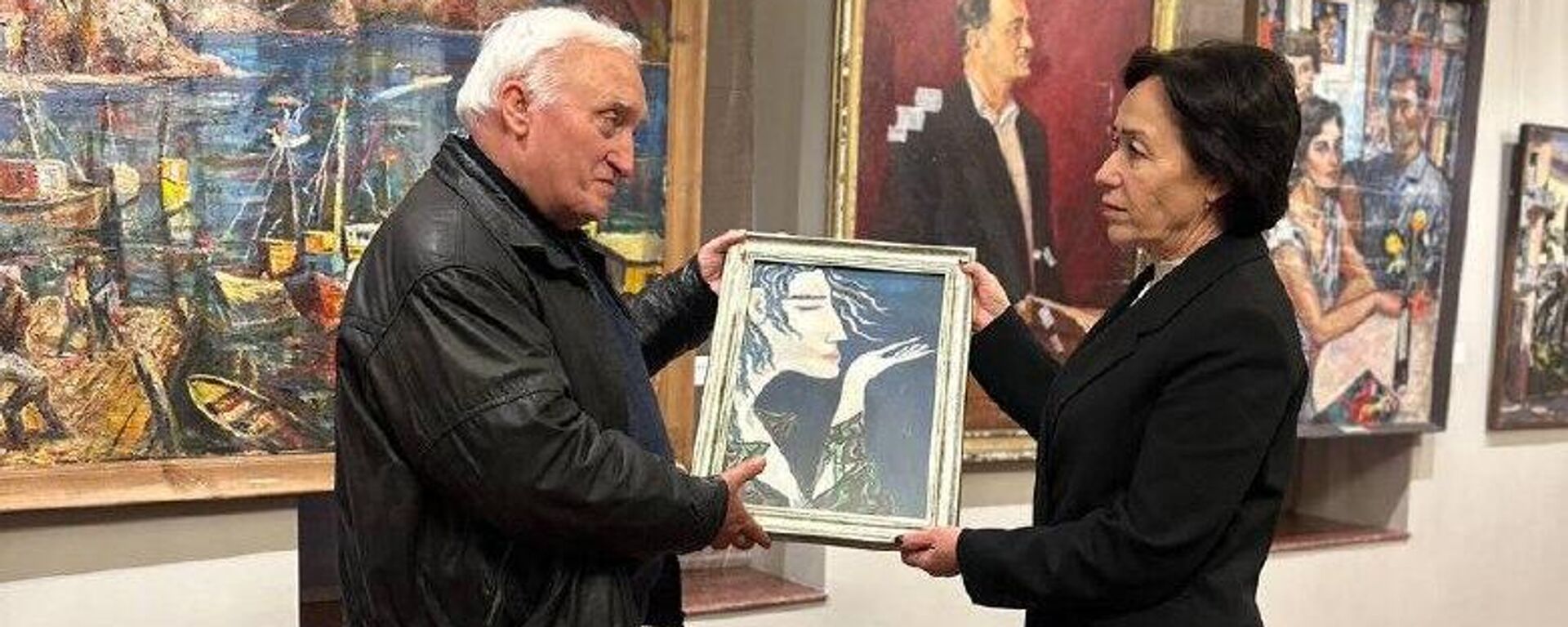 Картина Гиви Смыр Дыхание передана в дар Национальной картинной галерее Абхазии - Sputnik Аҧсны, 1920, 21.10.2025