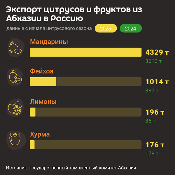 Экспорт цитрусов и фруктов из Абхазии в Россию - Sputnik Абхазия
