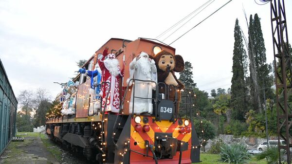Новогодний поезд с Дедом Морозом и Снегурочкой прибыл на Гуму. - Sputnik Абхазия