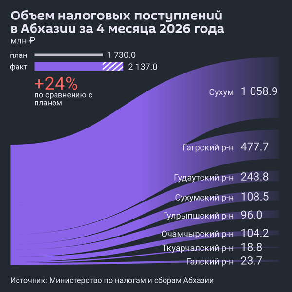 Налоговые платежи за январь-апрель 2026 года - Sputnik Абхазия