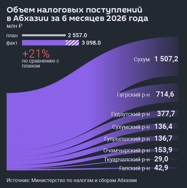 Объем налоговых поступлений в Абхазии за 6 месяцев 2026 года - Sputnik Абхазия