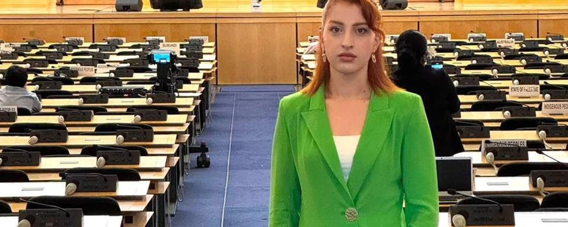 Представительница Абхазской диаспоры в Турции, делегат Федерации кавказских ассоциаций Эльчин Адзинба приняла участие в 19-й сессии Экспертного механизма ООН по правам коренных народов - Sputnik Абхазия, 1920, 19.07.2026