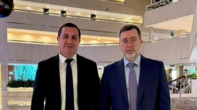 Глава МВД Абхазии Роберт Киут и замминистра внутренних дел России Андрей Храпов
