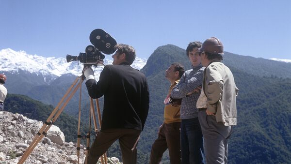 Группа журналистов Венгрии и АПН на съемках в горах Абхазии.Архивное фото. - Sputnik Абхазия