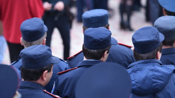 На утреннем построении в МВД. Фото с места события. - Sputnik Абхазия